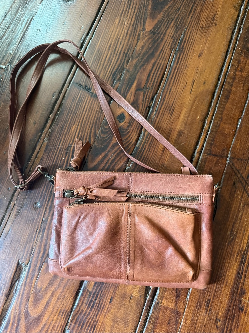 G.H. Bass & Co. Brown Leather Crossbody Bag